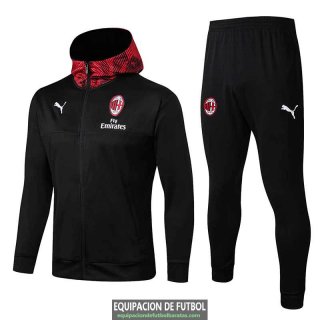 AC Milan Chaqueta Capucha Black + Pantalon 2019-2020