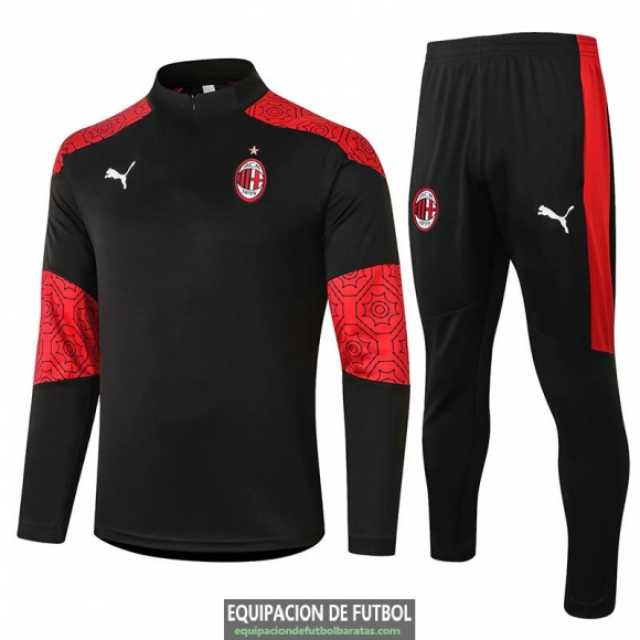 AC Milan Sudadera De Entrenamiento Black + Pantalon 2020-2021