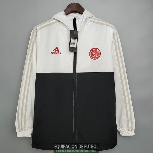 Ajax Chaqueta Rompevientos Black White 2021/2022