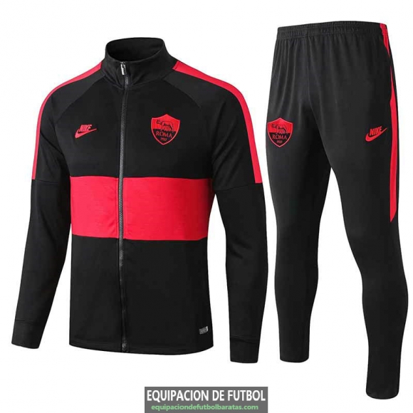 AS Roma Chaqueta Black + Pantalon 2019-2020