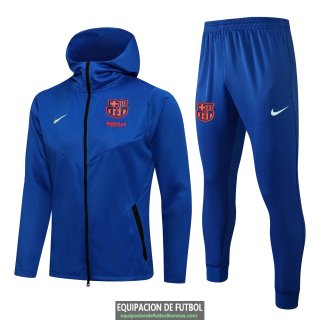 Barcelona Chaqueta Capucha Blue + Pantalon Blue 2021/2022