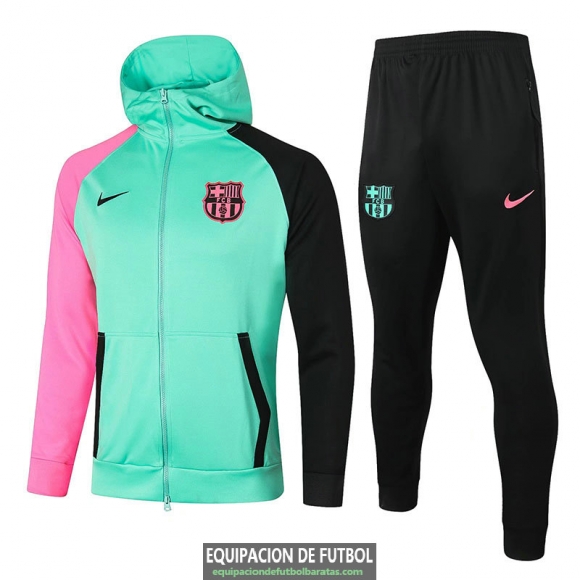 Barcelona Chaqueta Capucha Green + Pantalon 2020/2021