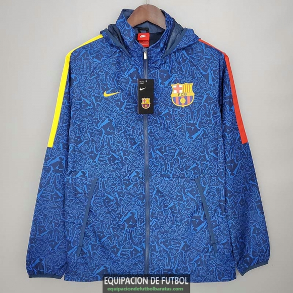 Barcelona Chaqueta Rompevientos Blue Camouflage 2021/2022