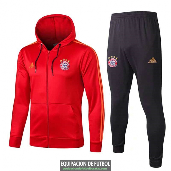 Bayern Munich Chaqueta Capucha Red + Pantalon 2019-2020