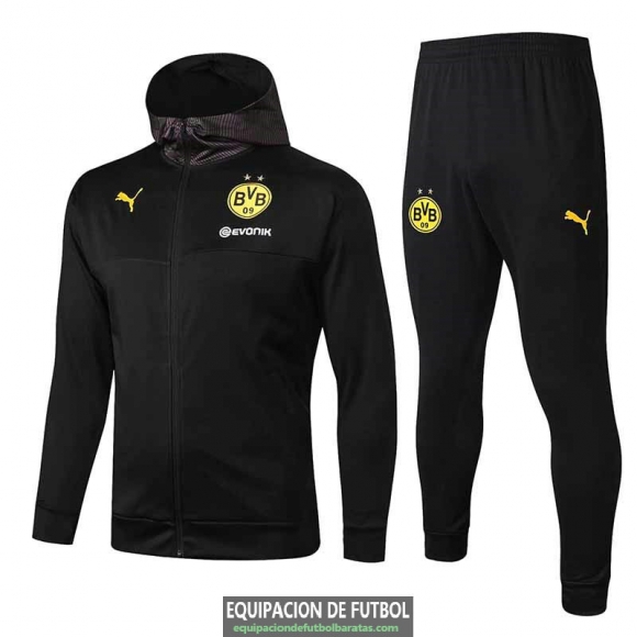 Borussia Dortmund Chaqueta Capucha Black + Pantalon 2019-2020