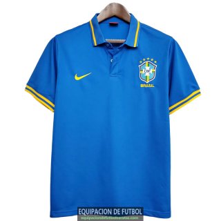 Camiseta Brasil Polo Blue 2020-2021