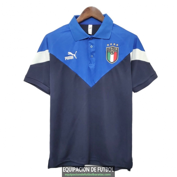 Camiseta Italia Polo Royal Blue 2020-2021