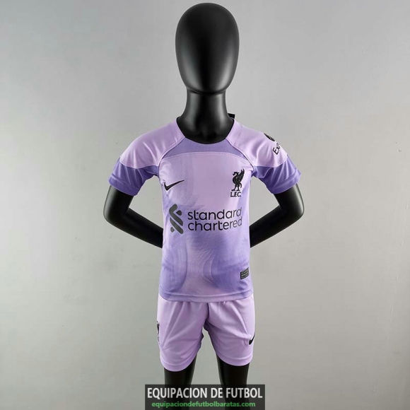 Camiseta Liverpool Ninos Portero Purple 2022/2023