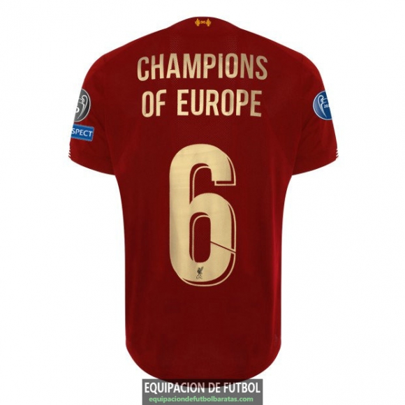 Camiseta Liverpool Primera Equipacion CHAMPIONS OF EUROPE 6