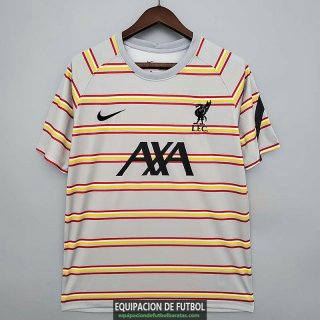 Camiseta Liverpool Training Grey Stripes 2021/2022