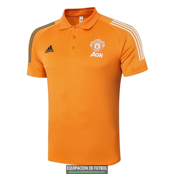 Camiseta Manchester United Polo Orange 2020-2021