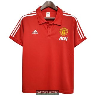 Camiseta Manchester United Polo Red White 2020-2021