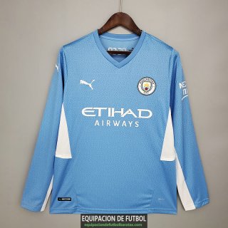 Camiseta Manga Larga Manchester City Primera Equipacion 2021/2022