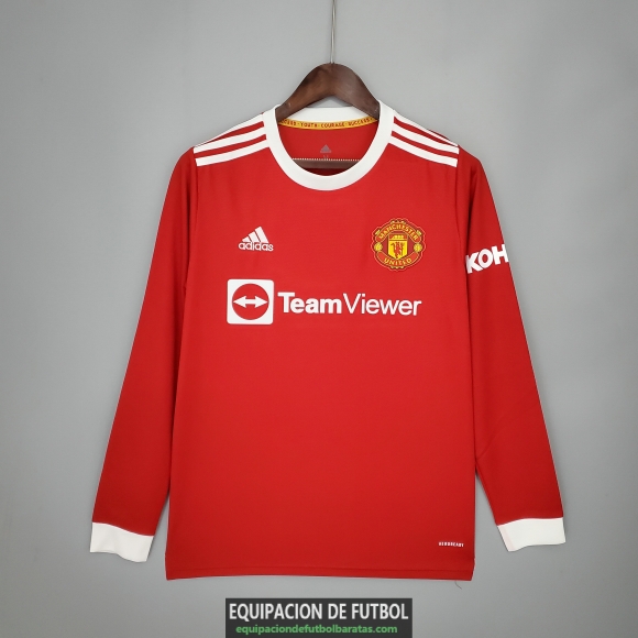 Camiseta Manga Larga Manchester United Primera Equipacion 2021/2022