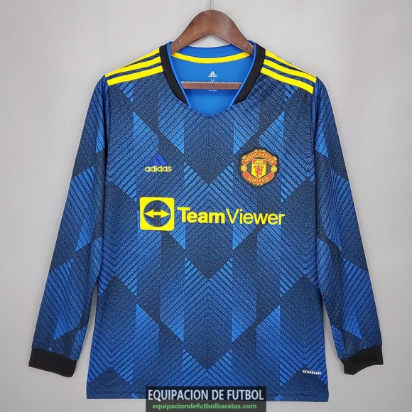 Camiseta Manga Larga Manchester United Segunda Equipacion 2021/2022