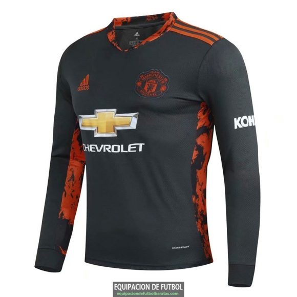 Camiseta Manga Larga Manchester United Segunda Equipacion Portero 2020-2021