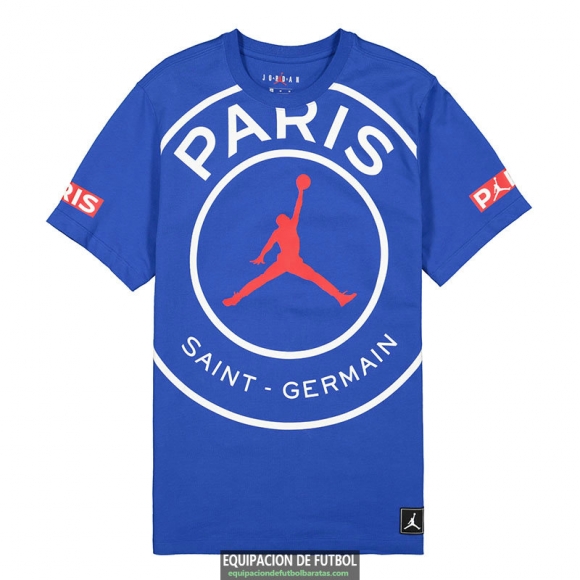 Camiseta PSG x Jordan Training Blue Big Logo 2020-2021