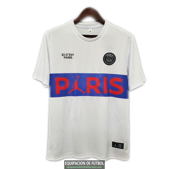 Camiseta PSG x Jordan Training White Blue 2020-2021