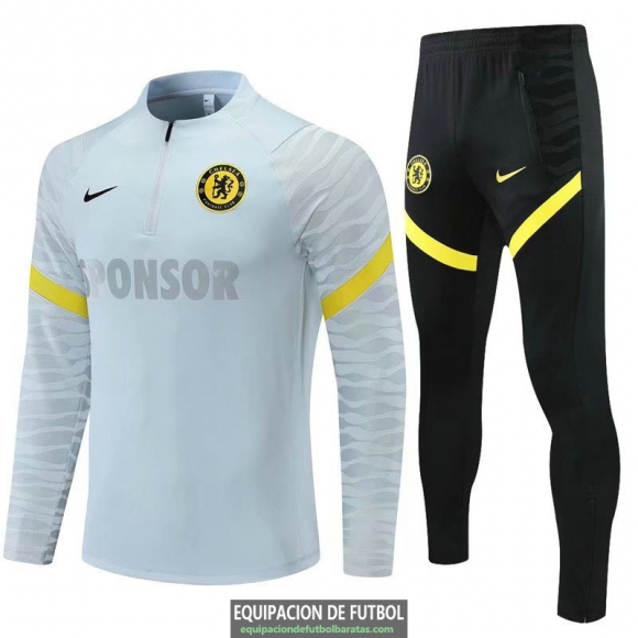 Chelsea Sudadera De Entrenamiento Grey Black + Pantalon 2021/2022