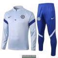 Chelsea Sudadera De Entrenamiento Light Grey + Pantalon 2020-2021