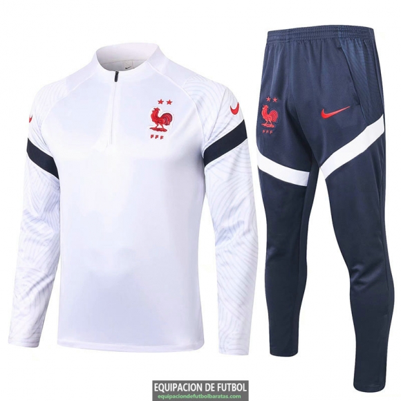 Francia Sudadera De Entrenamiento White + Pantalon 2020-2021