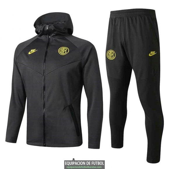 Inter Milan Chaqueta Capucha Black + Pantalon 2019-2020