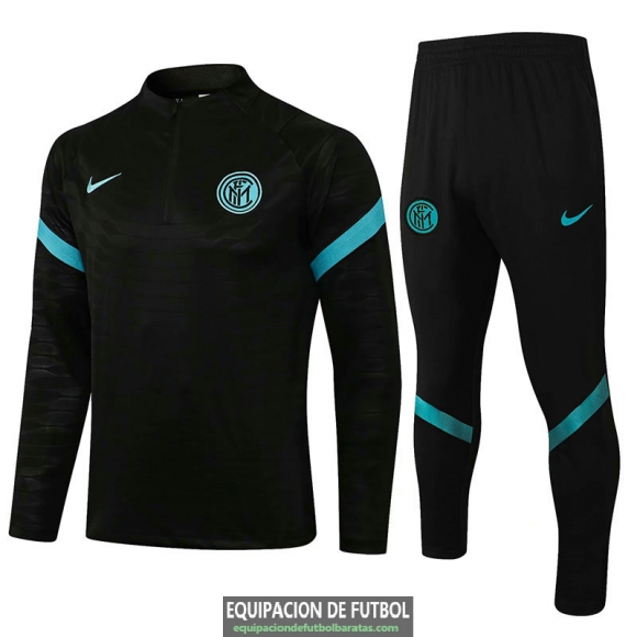 Inter Milan Sudadera De Entrenamiento Black + Pantalon Black Blue 2021/2022