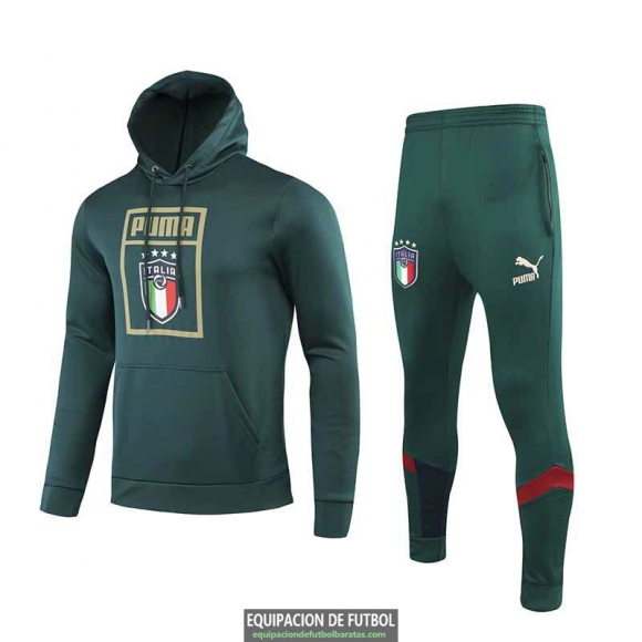 Italia Sudadera Capucha Green + Pantalon 2019-2020