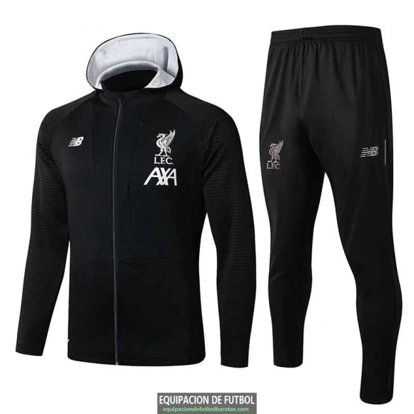 Liverpool Chaqueta Capucha Black + Pantalon 2019-2020