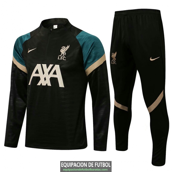 Liverpool Sudadera De Entrenamiento Black GB + Pantalon Black 2021/2022