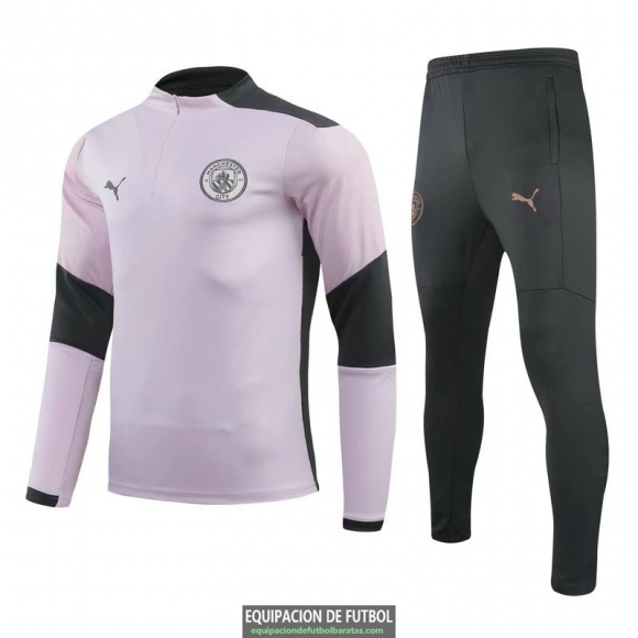 Manchester City Sudadera De Entrenamiento Pink + Pantalon 2020-2021