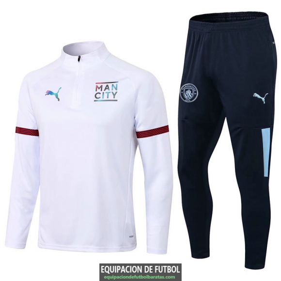 Manchester City Sudadera De Entrenamiento White II + Pantalon 2021/2022