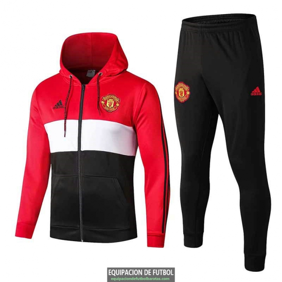 Manchester United Chaqueta Capucha Red + Pantalon 2019-2020