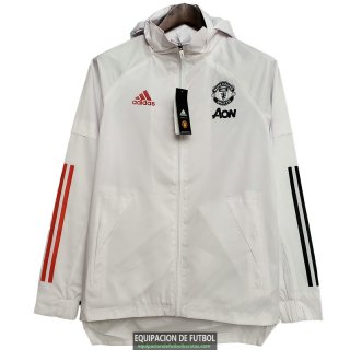 Manchester United Chaqueta Rompevientos White Black Red 2020-2021