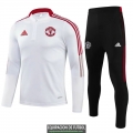 Manchester United Sudadera De Entrenamiento White III + Pantalon Black 2021/2022