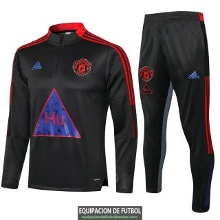 Manchester United x Human Race Sudadera De Entrenamiento Black + Pantalon 2021/2022