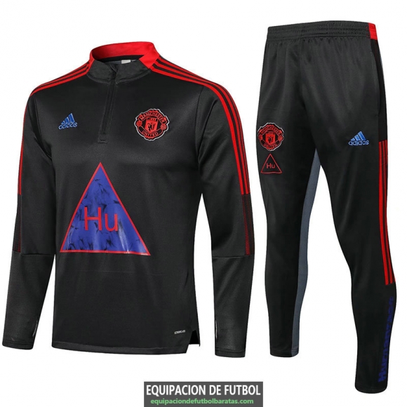 Manchester United x Human Race Sudadera De Entrenamiento Black + Pantalon 2021/2022