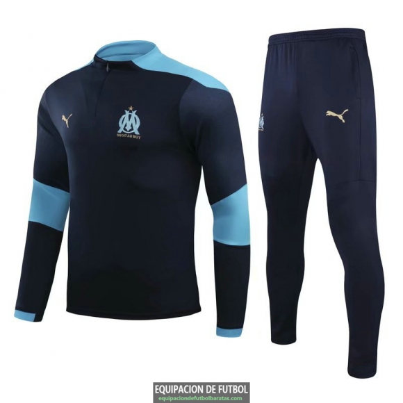 Olympique Marseille Sudadera De Entrenamiento Navy + Pantalon 2020-2021