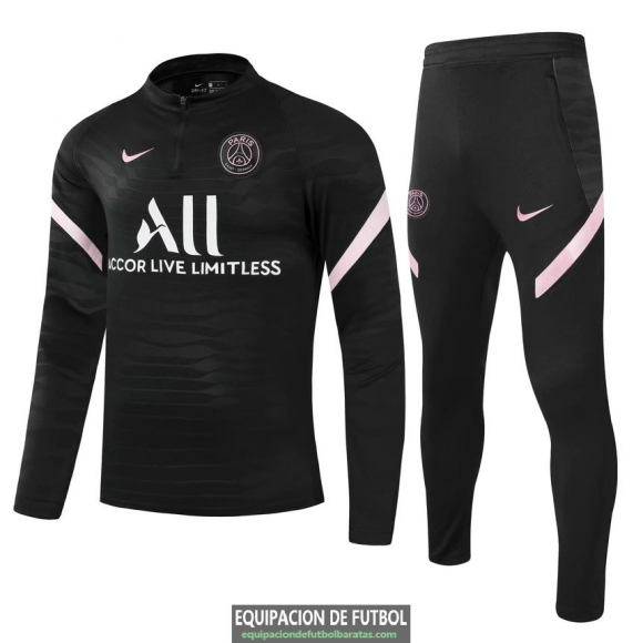 PSG Sudadera De Entrenamiento Black + Pantalon Black 2021/2022