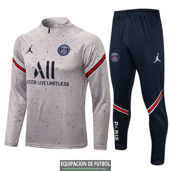 PSG Sudadera De Entrenamiento Light Grey Dots + Pantalon 2021/2022