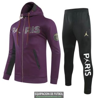 PSG x Jordan Chaqueta Capucha Purple + Pantalon 2020/2021