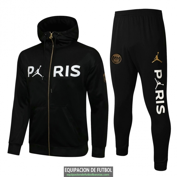 PSG x Jordan Sudadera Capucha Black + Pantalon Black 2021/2022