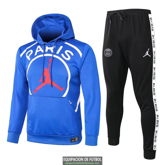 PSG x JORDAN Sudadera Capucha Blue + Pantalon Black 2020-2021