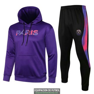 PSG x Jordan Sudadera Capucha Purple + Pantalon Black 2021/2022