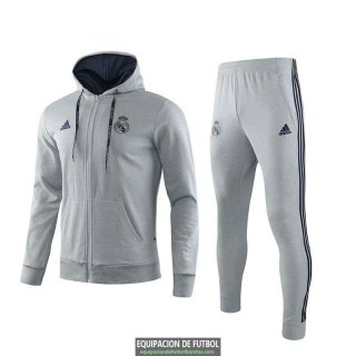 Real Madrid Chaqueta Capucha Grey + Pantalon 2019-2020