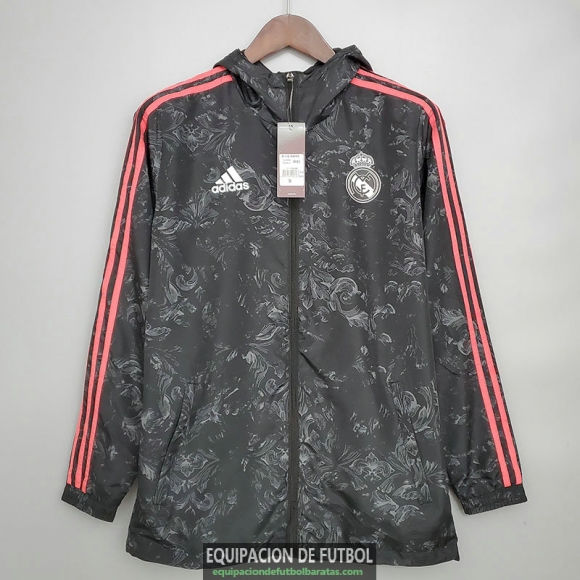 Real Madrid Chaqueta Rompevientos Black Pattern 2021/2022