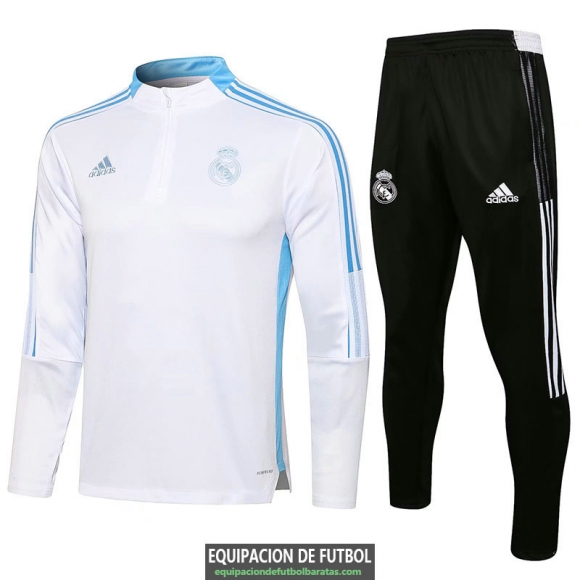 Real Madrid Sudadera De Entrenamiento White II + Pantalon Black II 2021/2022