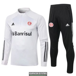 Sport Club Internacional Sudadera De Entrenamiento Light Grey + Pantalon 2020-2021